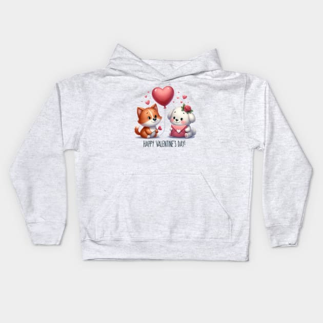 Happy Valentine's Day Kids Hoodie by Astramaze